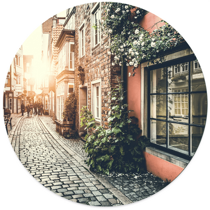Muurcirkel dorp Dibond of Forex