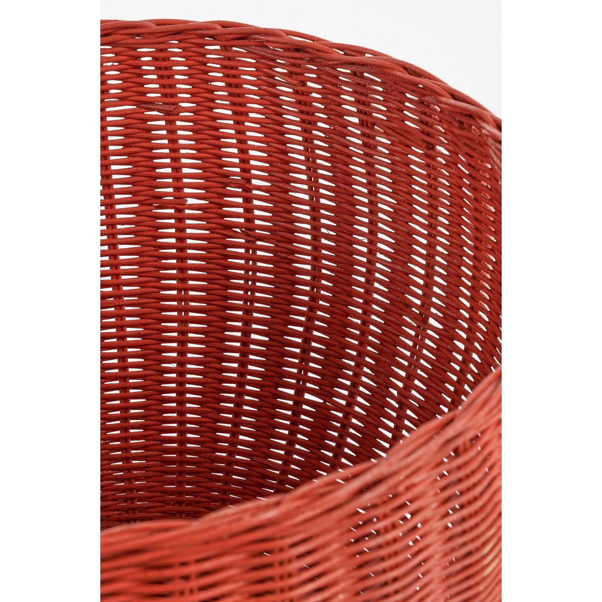 Opbergmand rotan appelvormig rood set van 2