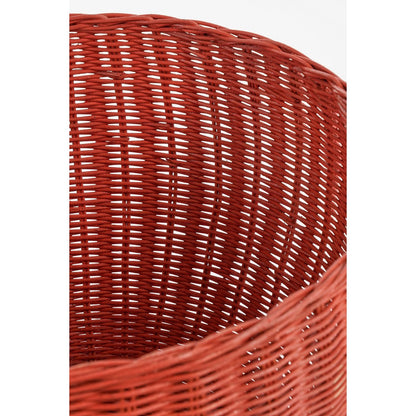 Opbergmand rotan appelvormig rood set van 2