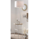 Vloerlamp met houten dienblad en E27 fitting