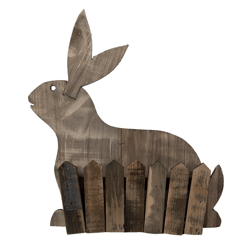Flower Pot 31x12x36 cm Brown Wood Rabbit Indoor Flower Pot