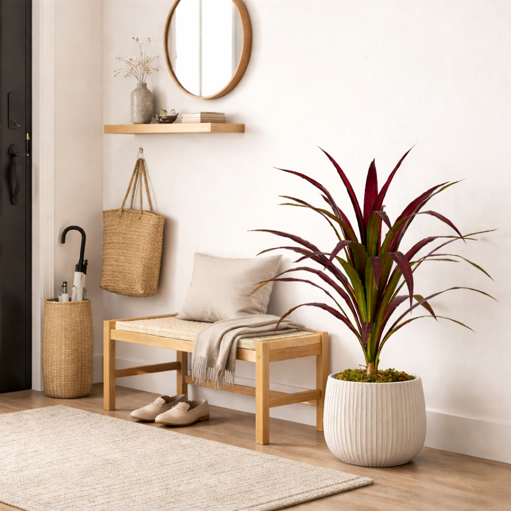 Kunstplant bananenboom 85 cm rood groen