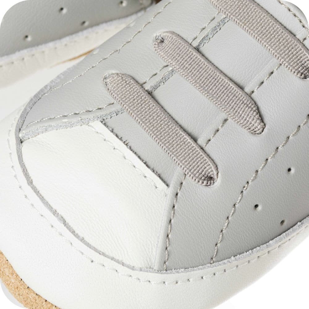 Babyslofjes leer grijs sneaker