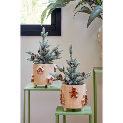 Kerst bloempot binnen  Gebroken wit