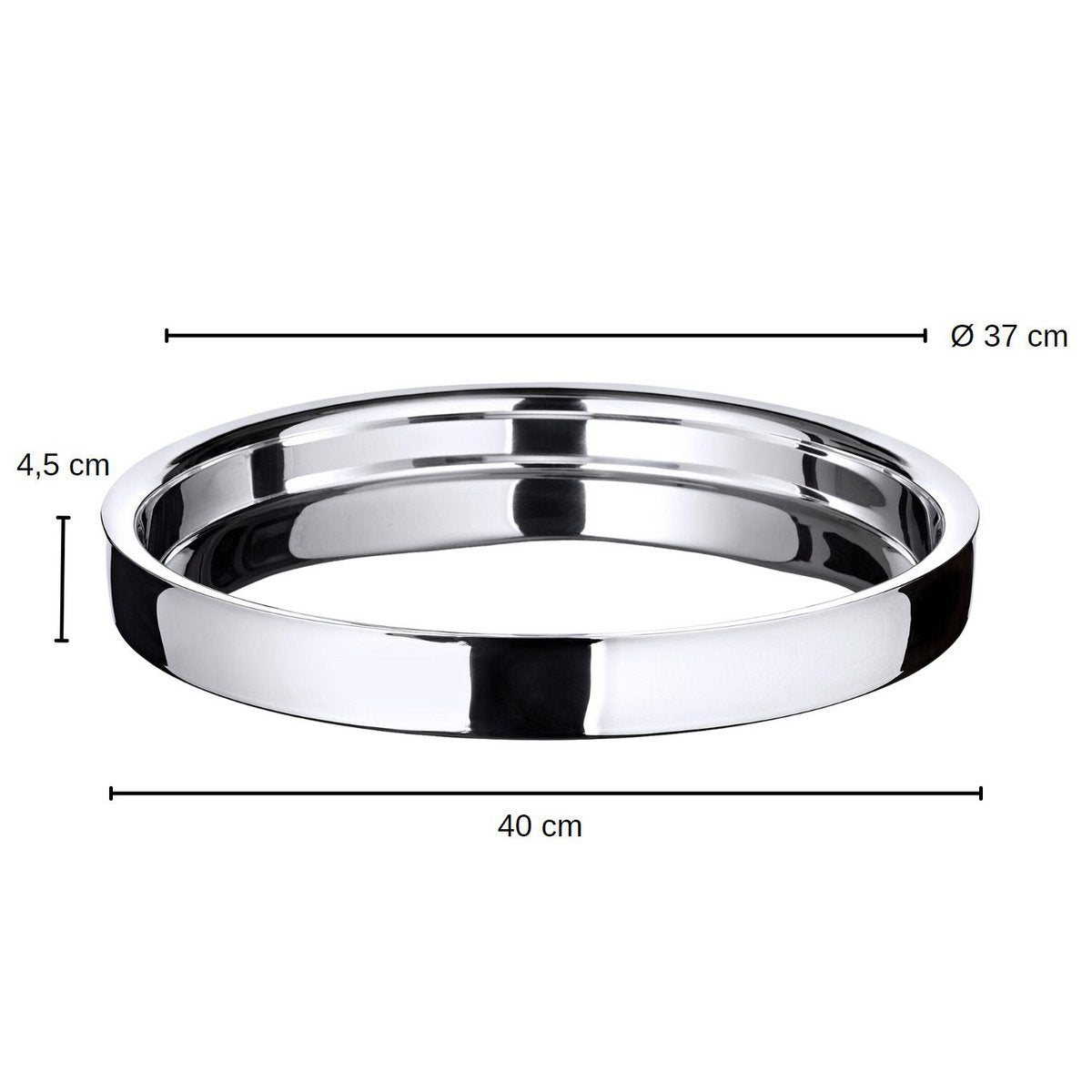 Dienblad rond 40 cm RVS hoogglans