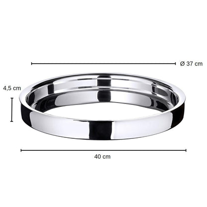 Dienblad rond 40 cm RVS hoogglans