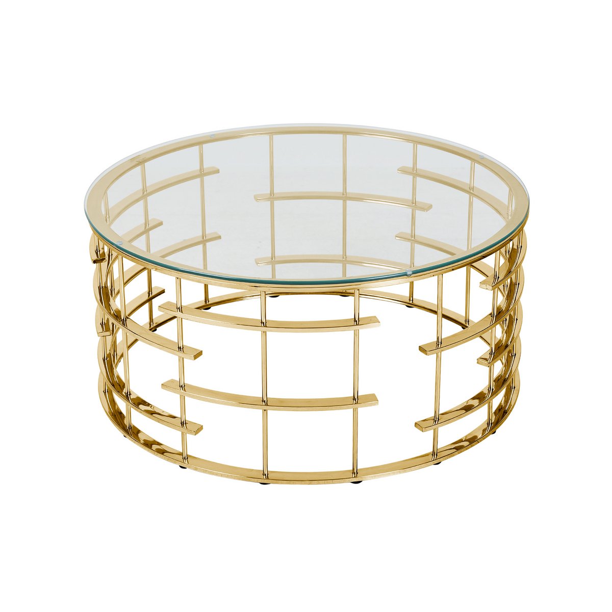 Salontafel Ø 90x42 cm glas goud
