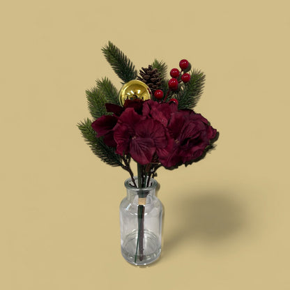 Christmas bouquet composition | Silk artificial flower | Length 36cm