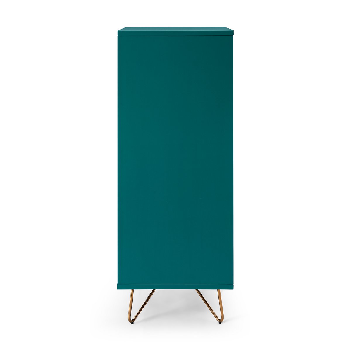 Ladekast 45x40x110 cm blauw met spiegel MDF metaal