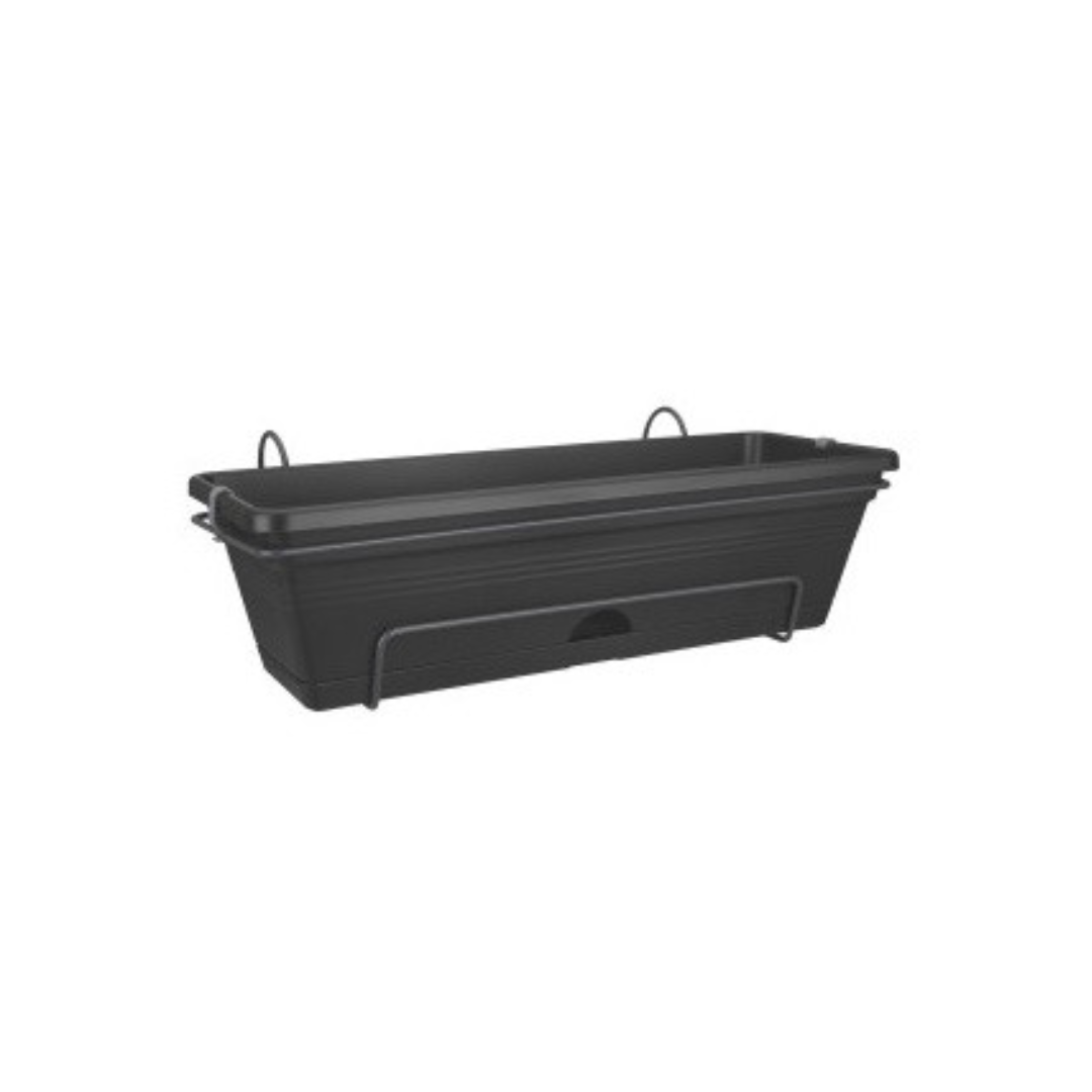 Balkonbak Zwart 50x17x26cm Plantenbak Kunststof Compact