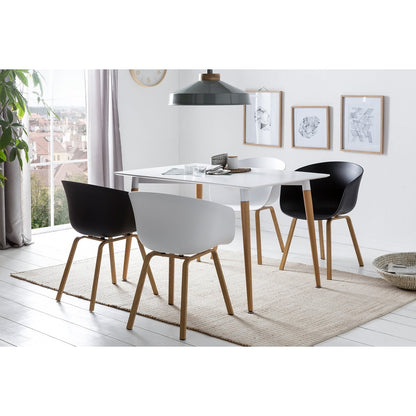Eetkamerstoel 54x77x54 cm wit set van 2
