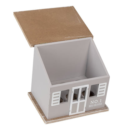 Egg Box House 20x14x18 cm Grey Brown Wood Egg Holder