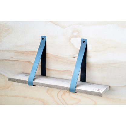Leren Plankdragers oud groen, set van 2 stuks, 4 cm