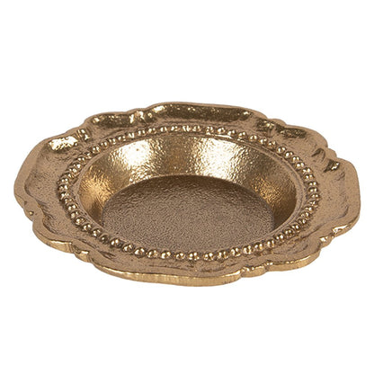 Decorative bowl Ø 12x2 cm Gold-colored Aluminum