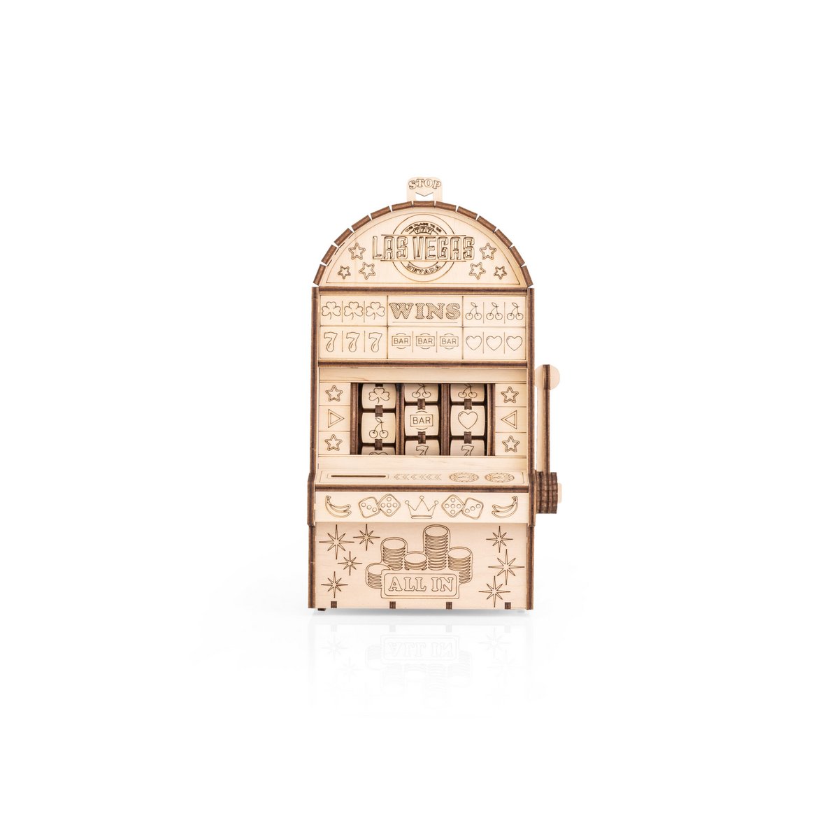 Eco Wood Art (EWA) DIY 3D Mechanische Houten Puzzel, One-Armed Bandit, 4585, 25,3x11,7x13,6