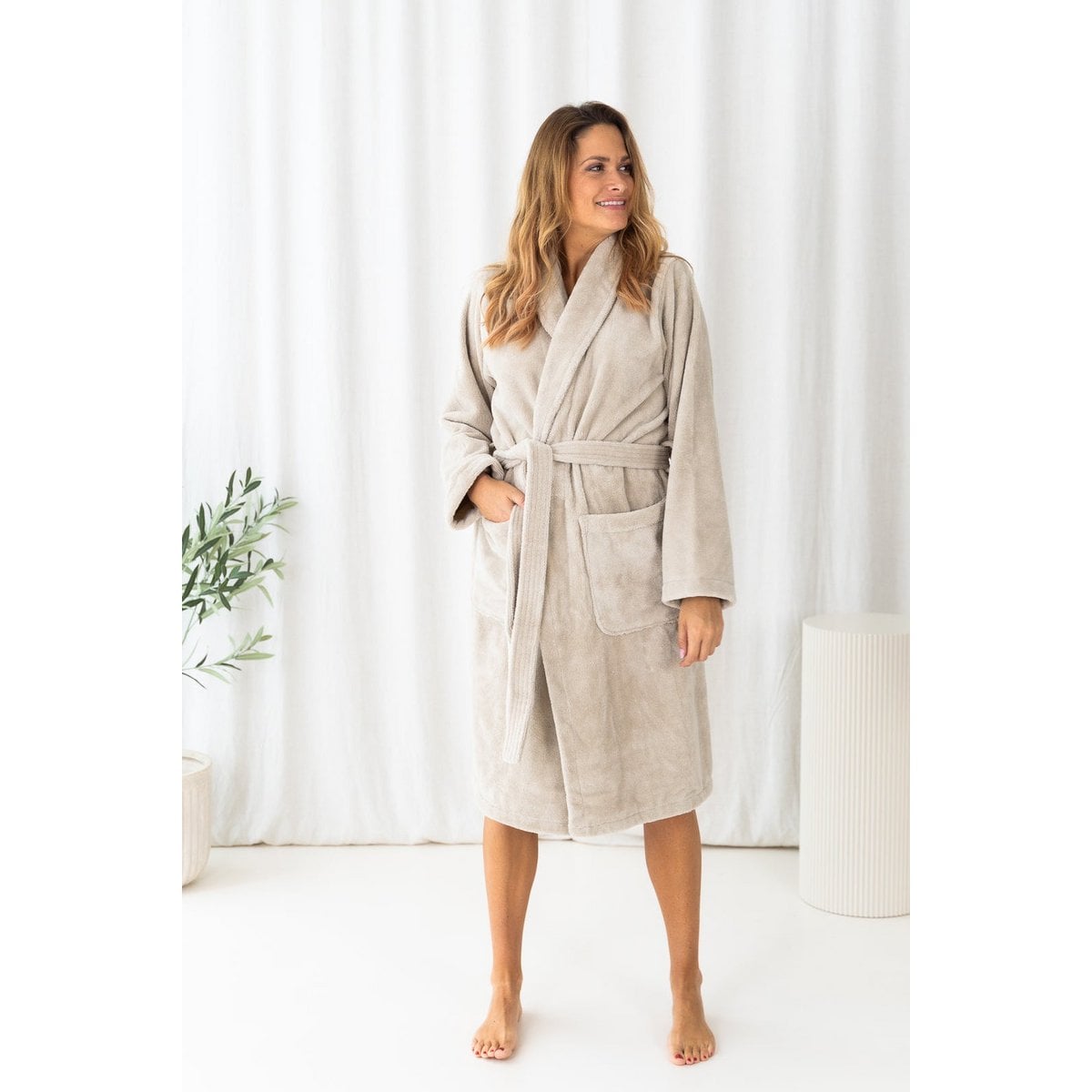 Teddybadjas dubbelzijdig beige