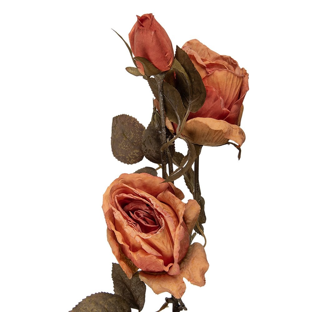 Kunstbloem Roos 70 cm oranje kunststof
