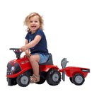 Looptractor met aanhanger en accessoires rood