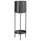 Bloempot standaard 19x60 cm ijzer zwart