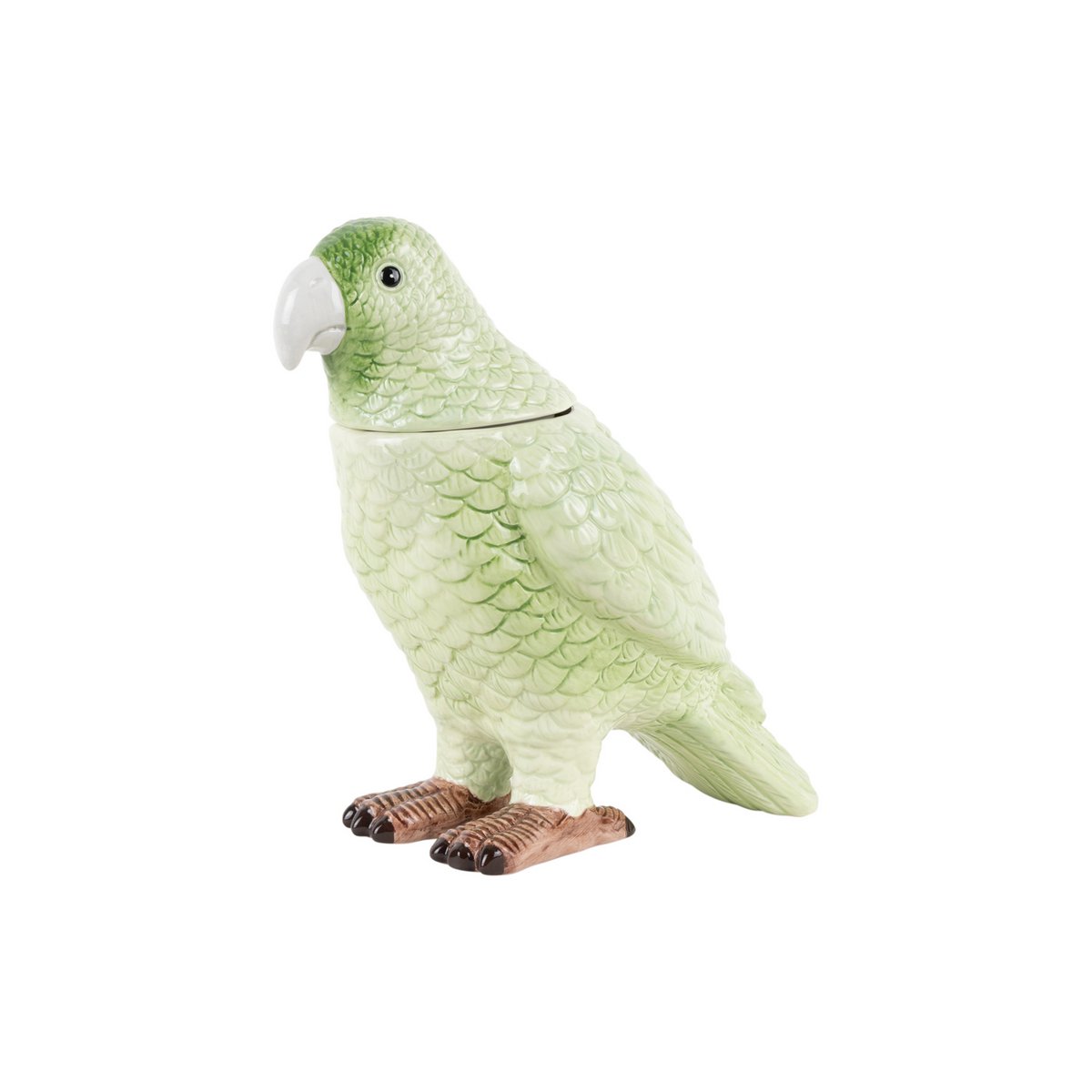 Voorraadpot vogel keramiek groen 12x23x21 cm