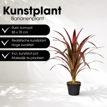 Kunstplant bananenboom 85 cm rood groen