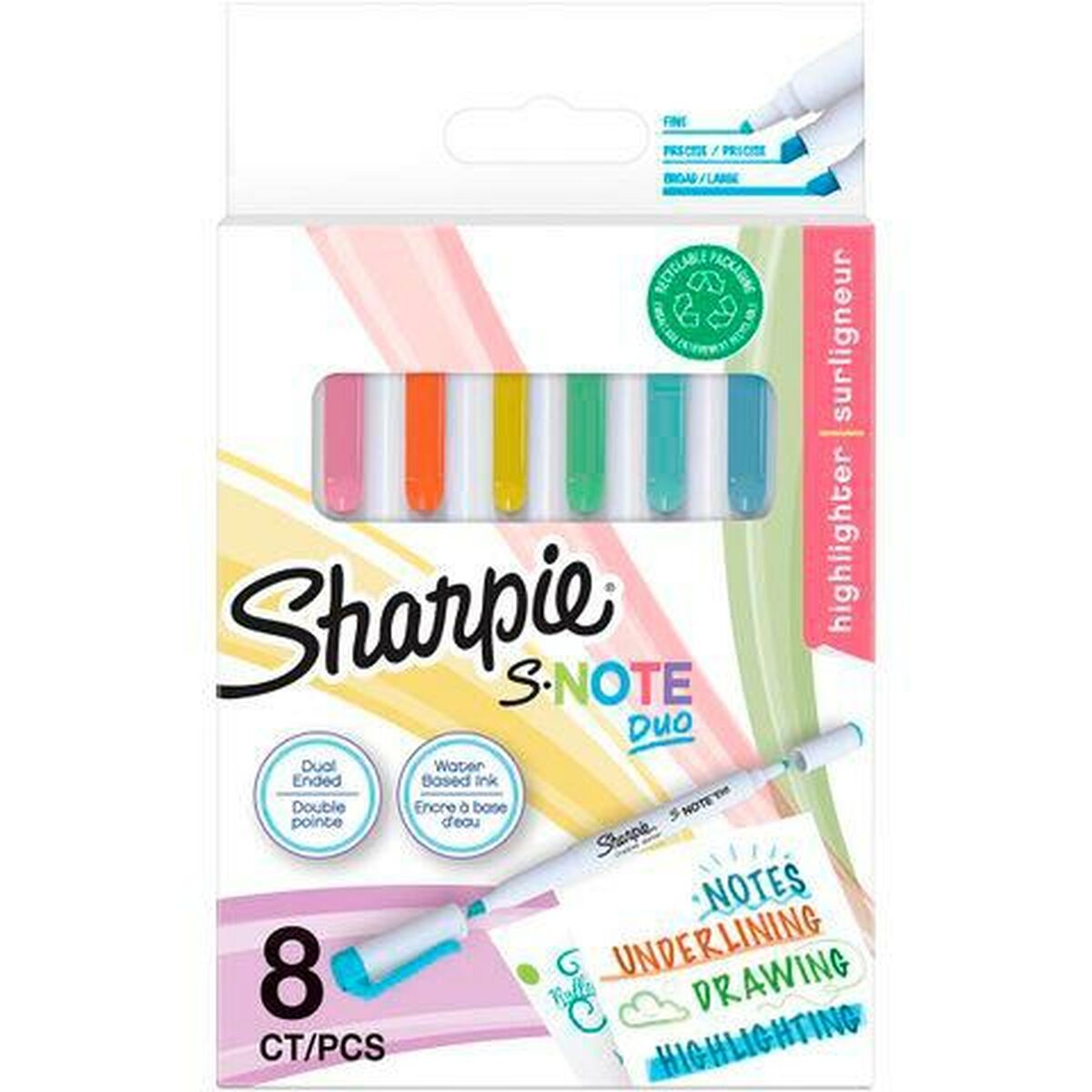 Sharpie Set Viltstiften Sharpie S-Note Duo Multicolour