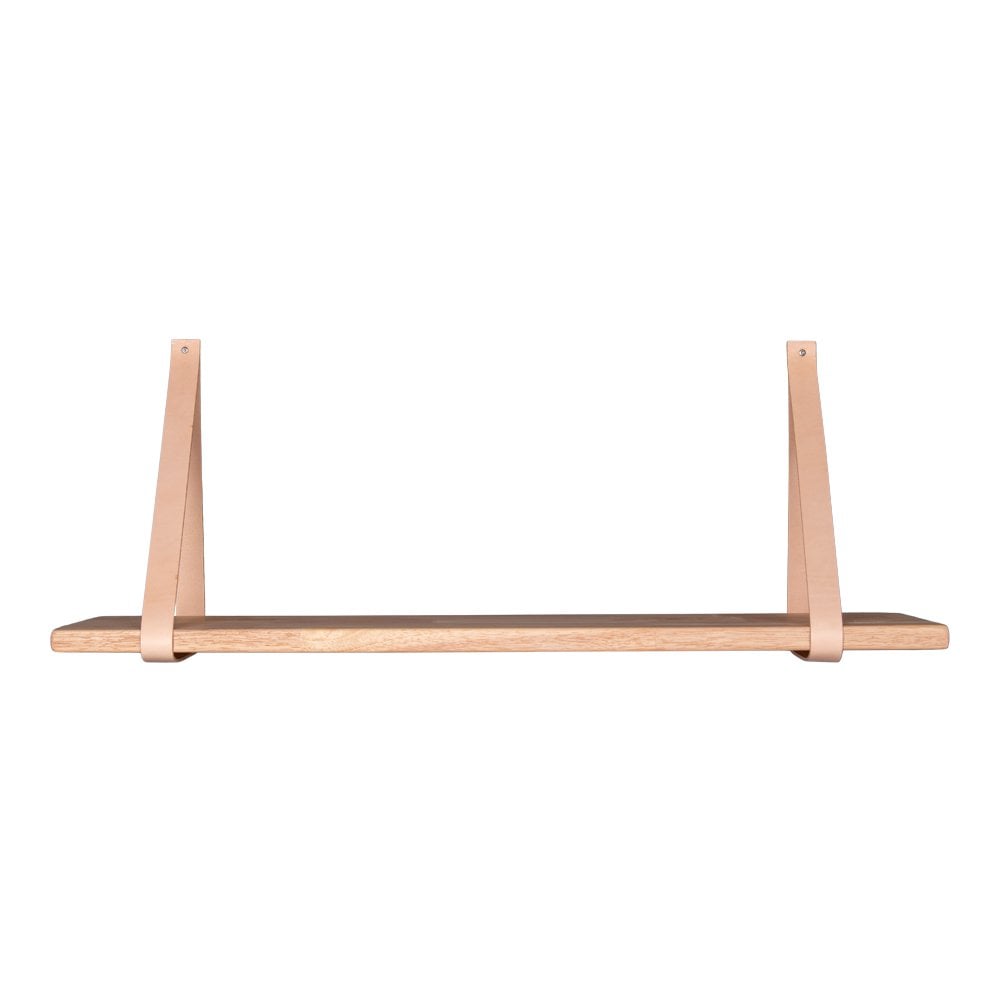 Wandplank 120x20 cm hout leer