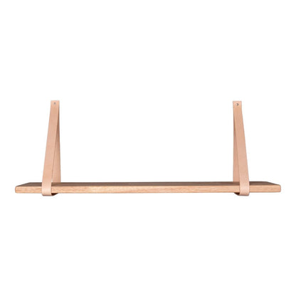 Wandplank 120x20 cm hout leer