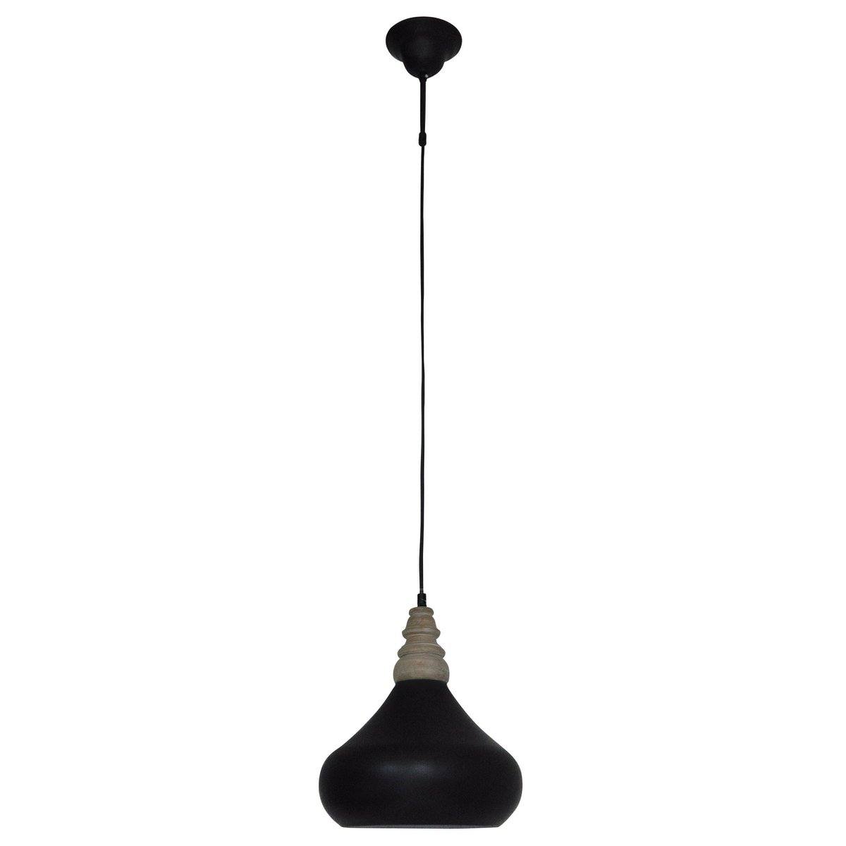 Metalen hanglamp Pinhead 26 cm zwart zilver wit