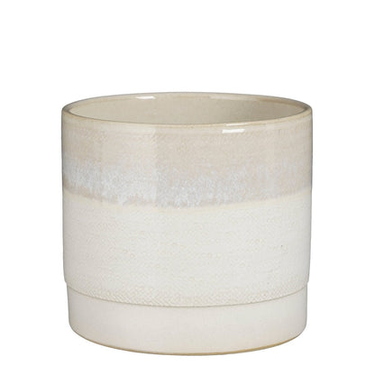 Bloempot aardewerk 22 cm crème