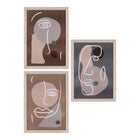 Frameset 3 stuks 21x30 cm naturel MDF glas