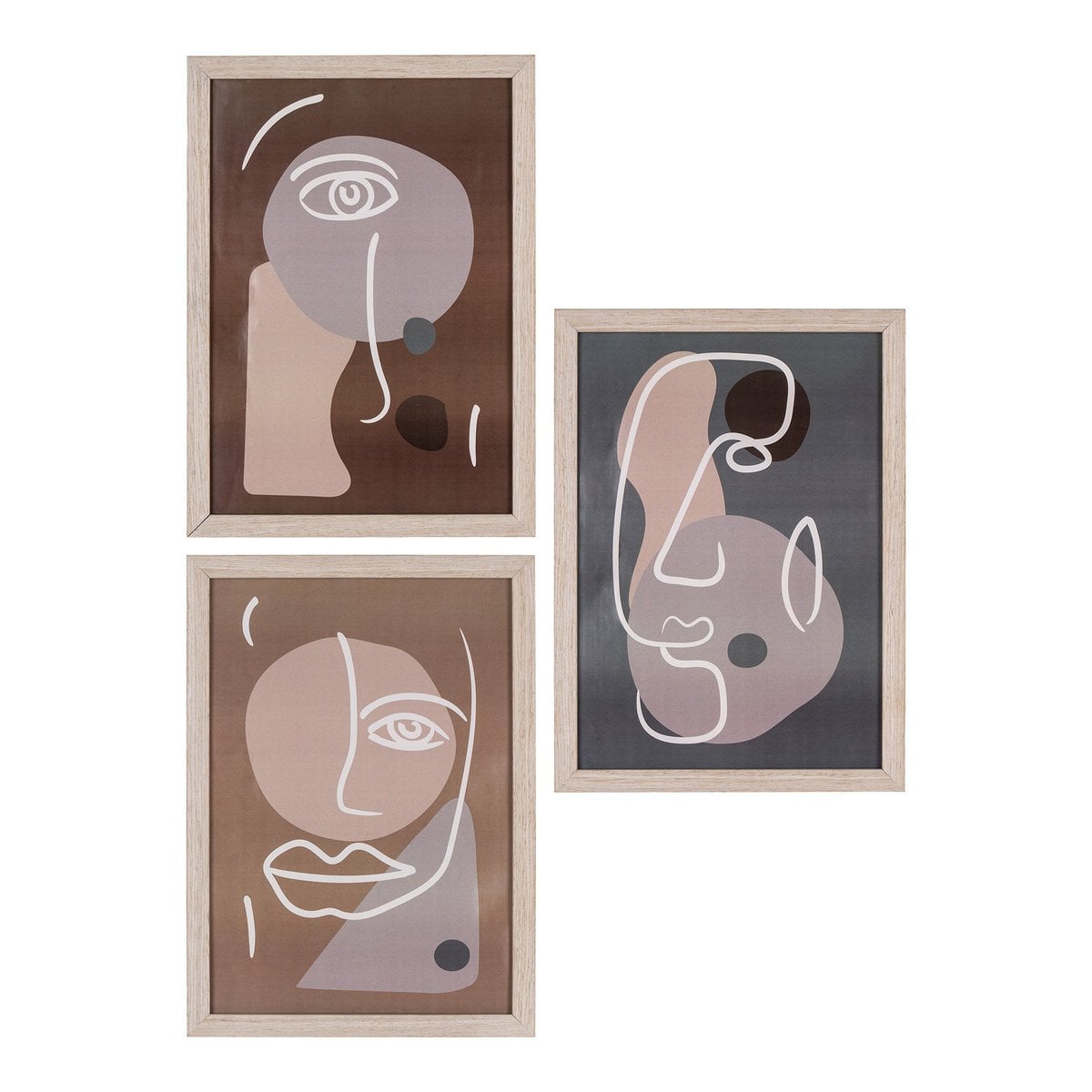 Frameset 3 stuks 21x30 cm naturel MDF glas