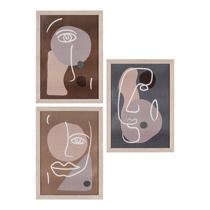 Frameset 3 stuks 21x30 cm naturel MDF glas