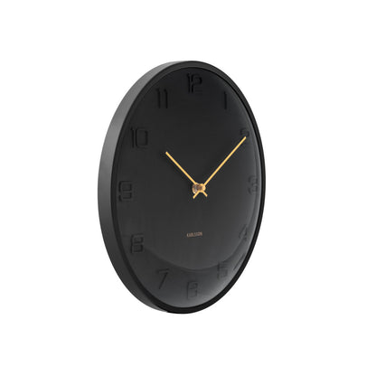 Wandklok 31 cm zwart ijzer