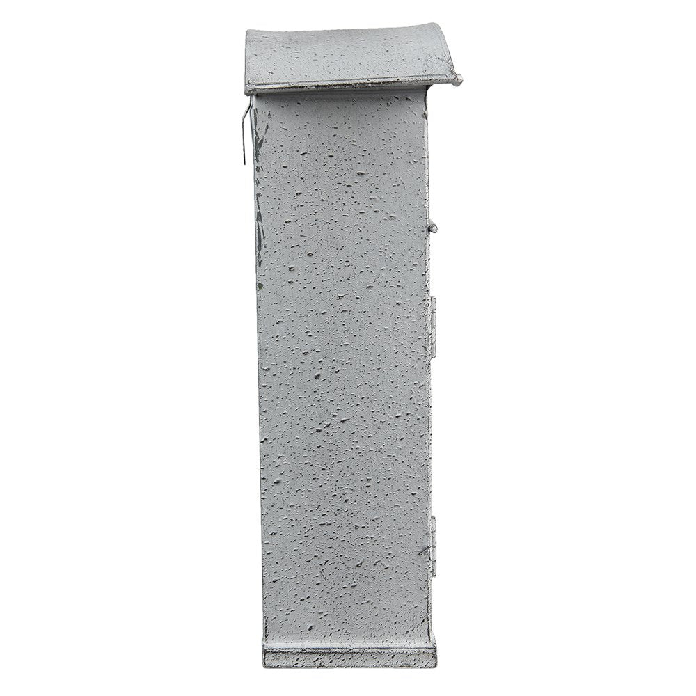 Brievenbus 26x10x31 cm metaal grijs wit