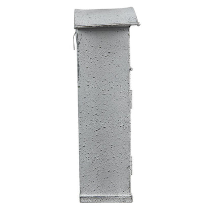 Brievenbus 26x10x31 cm metaal grijs wit