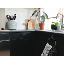 Handdoekring leer 15 cm metaal