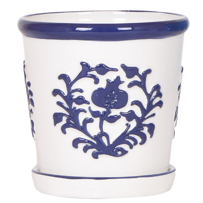 Malaga Sierpot Keramiek Ø12 cm – Blauw met Porselein-look