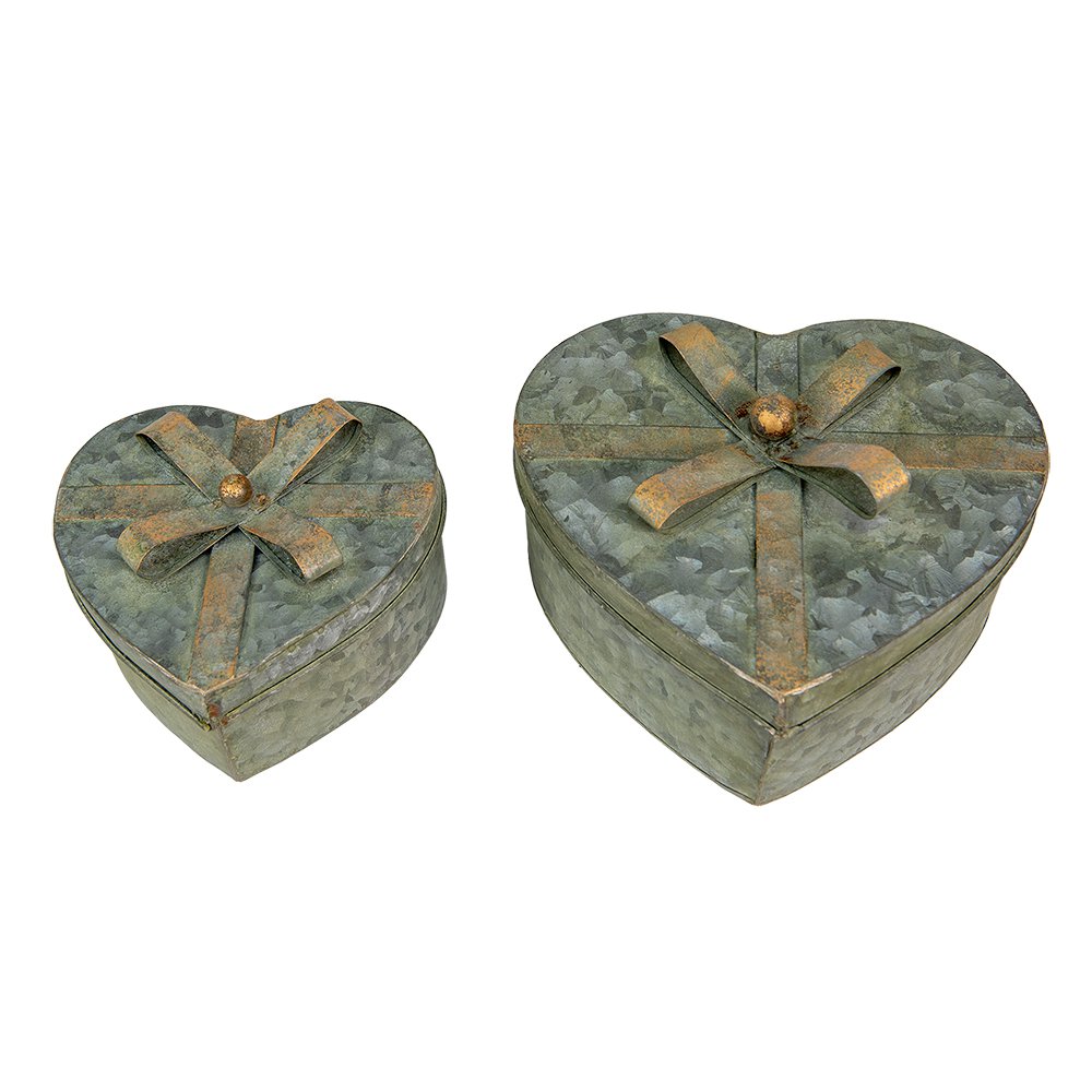 Storage box set of 2 Grey Metal