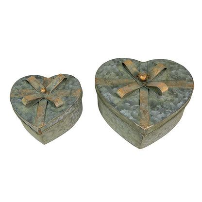 Storage box set of 2 Grey Metal