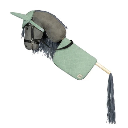 Stokpaard zadeldekje en mutsje groen corduroy