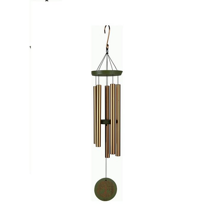 Windgong 92 cm levensboom brons essenhout