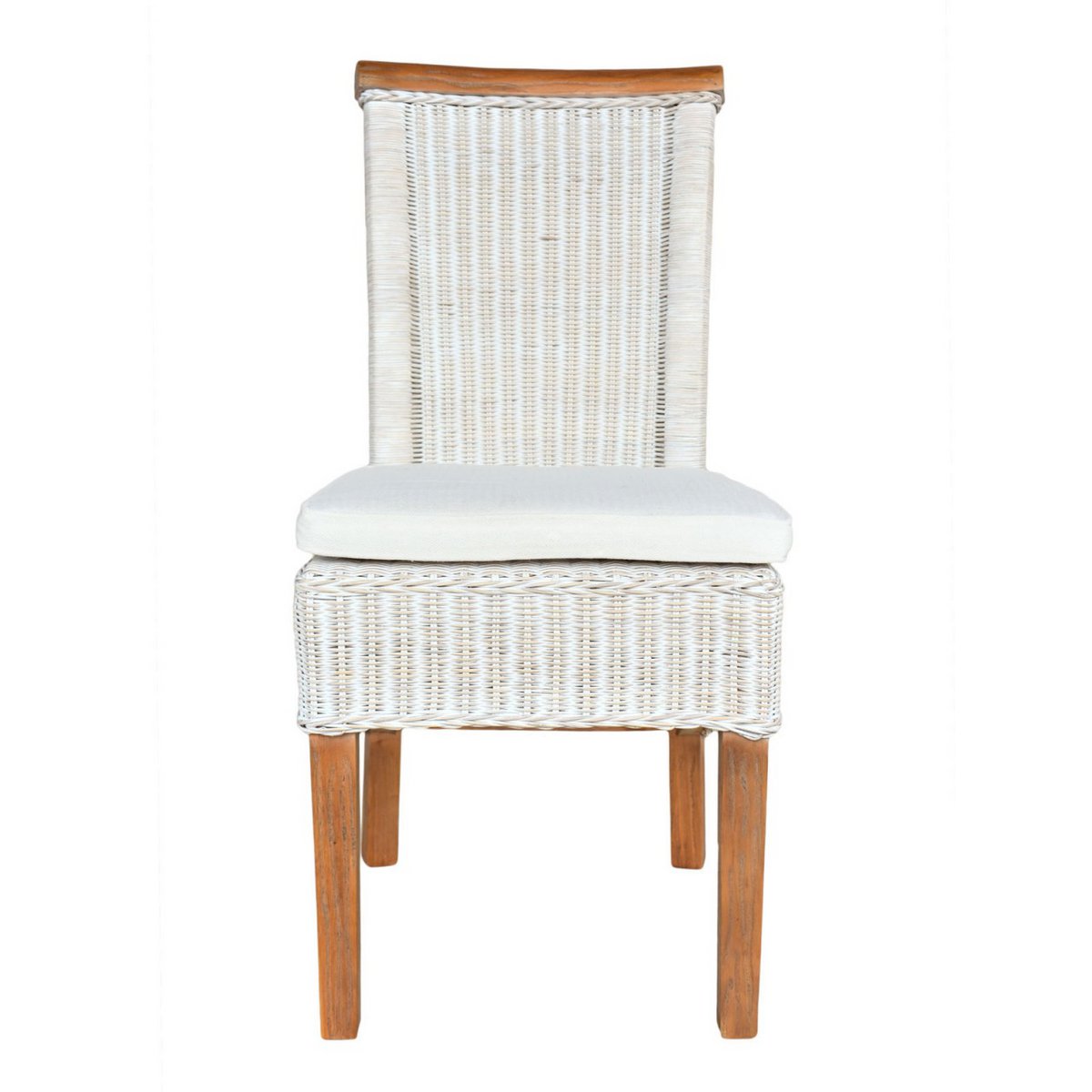 Eetkamerstoel Rattan Witte Perth Rotan Natuur Duurzaam