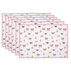 Placemats Set of 6 48x33 cm Beige Pink Cotton Butterflies Table Mat