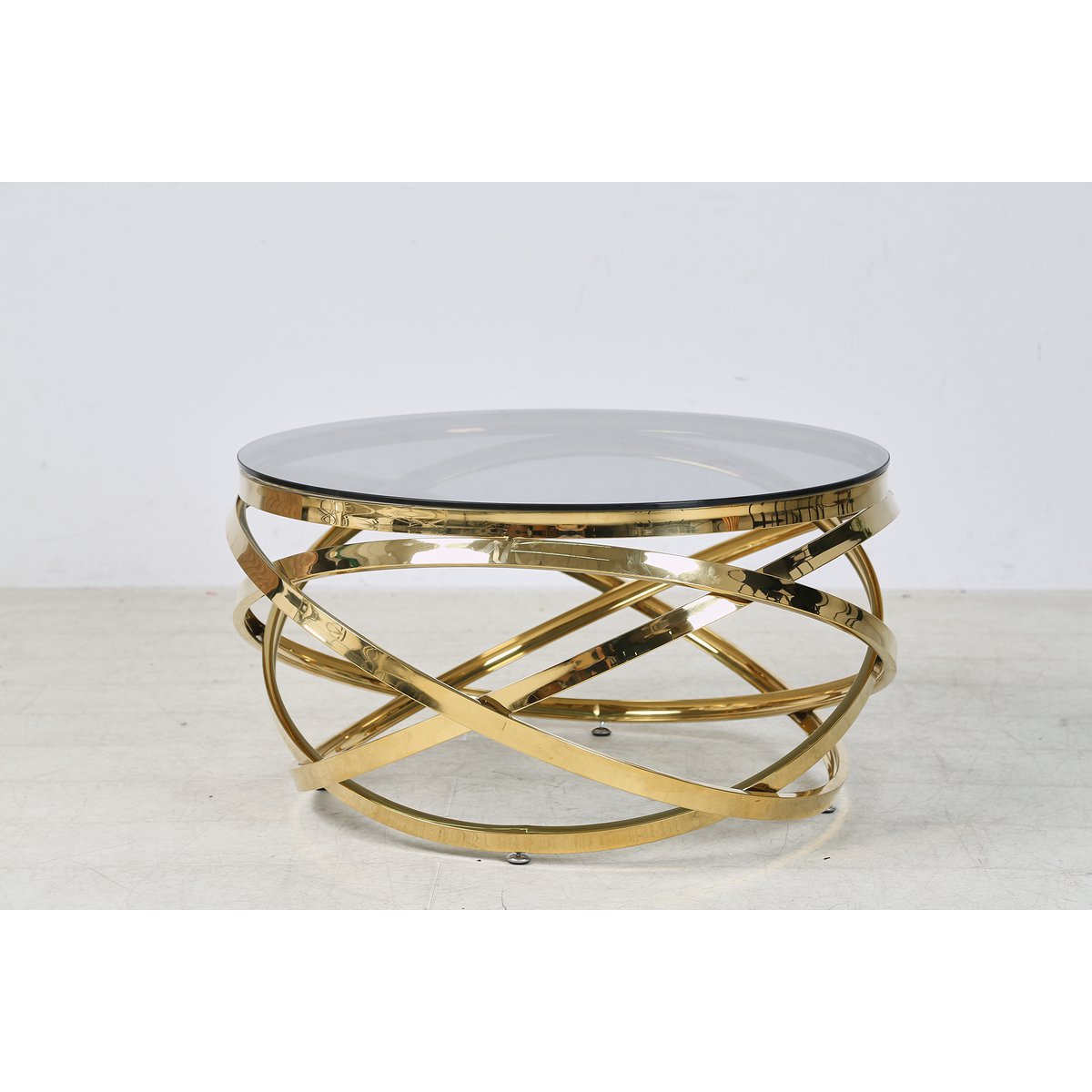 Salontafel Ø 80 cm goud grijs