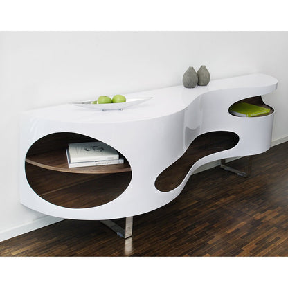 Dressoir 200x50x60 cm wit walnoot metaal MDF