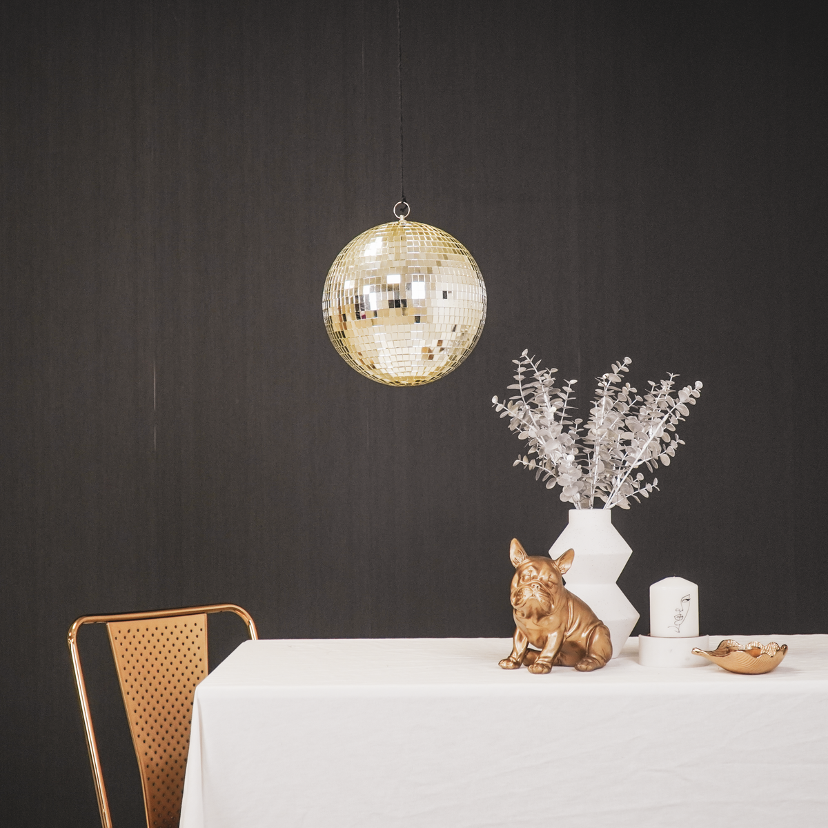 Kersthanger discobal 25x25x25 cm goud