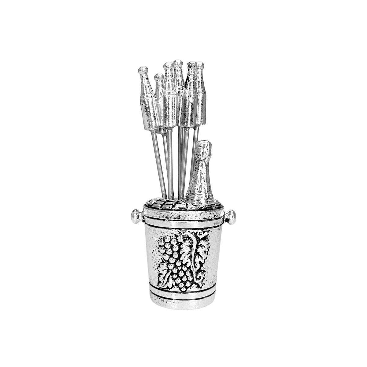 Aperitiefprikkers zilver 4x4x10 cm hars metaal