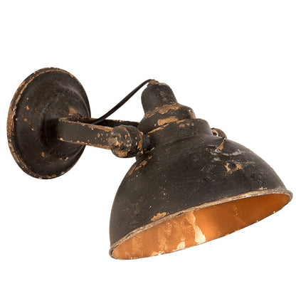 Wandlamp 21x30x19 cm zwart ijzer