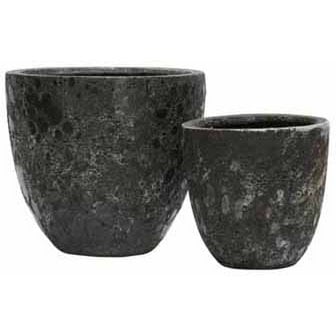 Plantenpot keramiek groen set van 2 Ø36/25 x H34/25 cm
